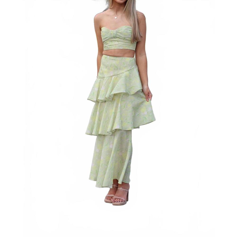 NEW ONE AND ONLY COLLECTIVE billini top & skirt set in yellow